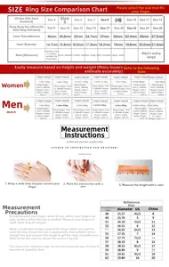 Detailed size guide for magnetic earrings with international measurement conversion chart