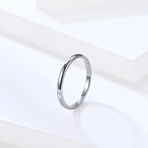 Minimalist polished tungsten steel ring with mirrored finish for couples and daily wear