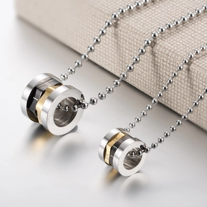Zylindrische Halskette mit römischen Ziffern in Gold, Silber und Schwarz für Damen und Herren