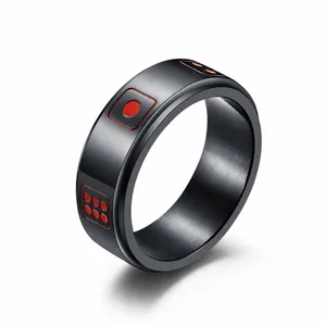 Edelstahl Drehbarer Ring Würfelmuster Anti Stress Angst Ring Gebürstetes Finish Band Schmuck Für Damen Herren