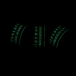 Glow in the dark gold stainless steel rotatable ring with green luminous Arabic numerals