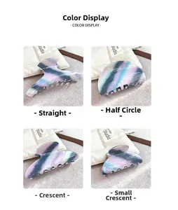 Detailansicht von vier Haarklammern aus Acetat in elegantem blau-violettem Farbverlauf