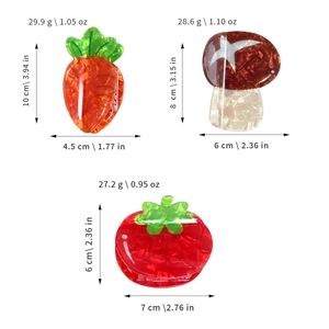Kreative Haarklammern aus Acetat im Gemüse-Design mit Karotte, Pilz und Tomate Motiven