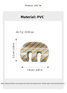 Rainbow striped PVC hair claw clip dimensions and weight 26.7g product specification
