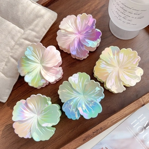 Pince à Cheveux Crabe Fleur Dégradé Irisé pour Femmes Pince Requin en Plastique de Haute Qualité Accessoires Cheveux Style Vacances