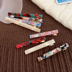 Minimalist Acetate Rectangle Hair Clip Marble Pattern Geometric Duckbill Clip Korean Style Hair Accessories For Women Girls Bangs Clip