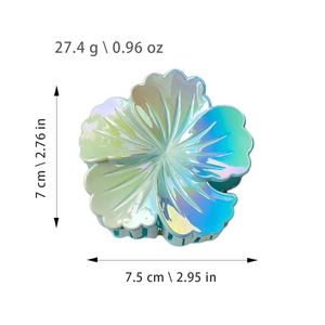 Pince à cheveux fleur avec dégradé holographique pour coiffures élégantes 7,5 cm