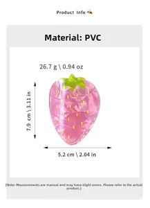 Pink marble textured strawberry hair claw clip with 7.9cm size and 26.7g weight