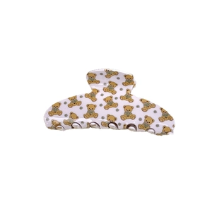 Pince à cheveux motif ours en peluche et fleurs pour accessoires de coiffure