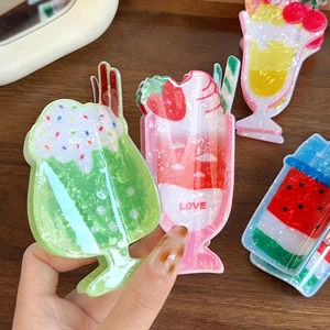 Molla per Capelli Creativa a Forma di Coppa Gelato alla Frutta per Donne Bambini Simpatico Accessorio in PVC Fragola Anguria