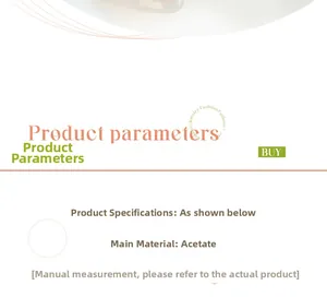 Detailed chart showing acetate material specifications for colorful hair clips