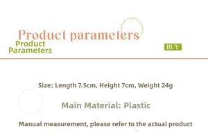 Detailed size chart for candy color flower hair claw clip, 7.5cm x 7cm, made of plastic