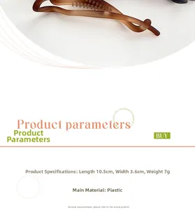 Detailed view of brown matte banana hair clip showing 10.5cm length and plastic comb structure