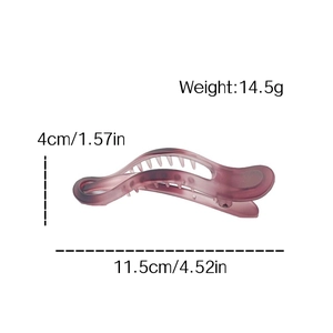 Matte purple gradient hair clip with size dimensions 11.5cm length and 14.5g weight