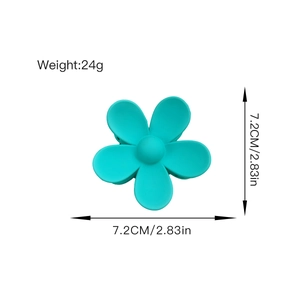 Tiffany blue matte flower hair claw clip for women, 7.2cm large floral shark clip accessory