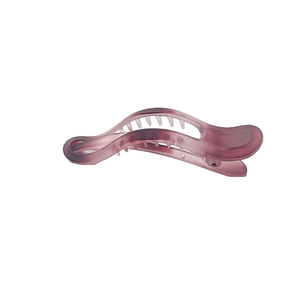 Matte purple gradient wave hair clip for women with resin texture on white background