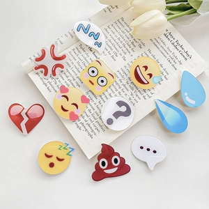 Cartoon Emoji Haarspangen Schweißtropfen Schläfrig Fragezeichen Herz PVC Haarnadeln Für Damen Mädchen Kreative Lustige Pony Seitenclip Haarschmuck