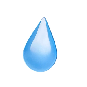 Himmelblauer Deko-Haken in Wassertropfenform mit glänzendem Finish und modernem Design