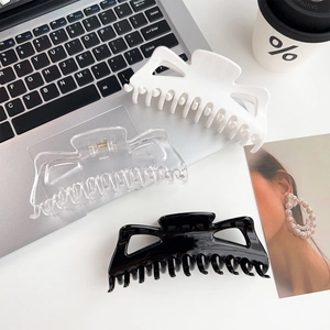 Grande Pince à Cheveux 14cm Élégante Géométrique Creuse Shark Clip Plastique Acrylique Accessoires Cheveux Femme Cheveux Épais