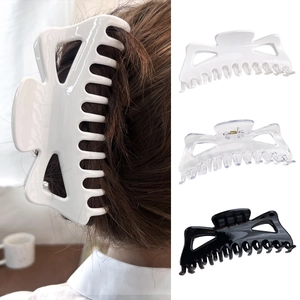 Grandes pinces à cheveux de 14 cm pour femmes en blanc, noir et transparent