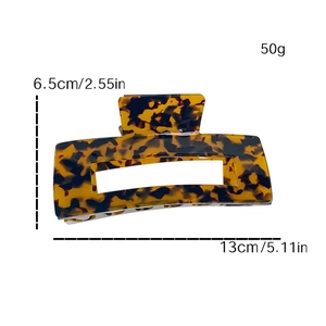 Retro tortoise pattern 13cm oversized acetate hair claw clip for thick hair