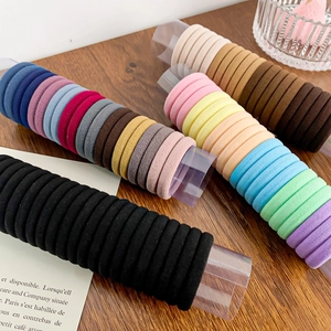 High Elasticity Seamless Hair Ties For Women Thickened Ribbed Cloth Hair Bands Minimalist Solid Color Ponytail Holders