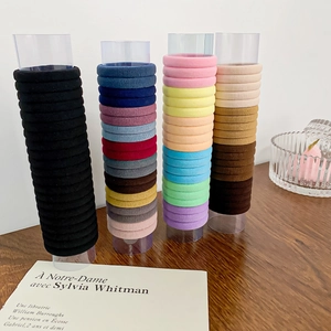 Colorful high elasticity seamless hair ties set on stands in Morandi and macaron shades