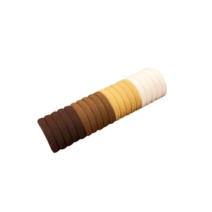 Set of 20 high-elastic hair ties in earth-tone colors with thick ribbed knit texture