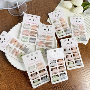 Mini Pinces à Cheveux Papillon Couleur Bonbon pour Femmes Filles Petites Épingles en Résine Givrée Accessoires de Coiffure Mats Floraux Nœud Outils de Coiffage
