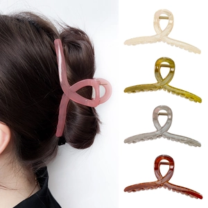 Extra large 13cm jelly color shark hair clips set for women showing versatile cross design