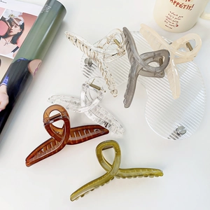 Morandi large jelly shark hair clips in five colors for thick hair accessories