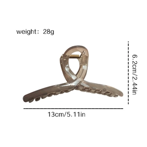Brown jelly color 13cm oversized hair claw clip for thick hair styling and updo