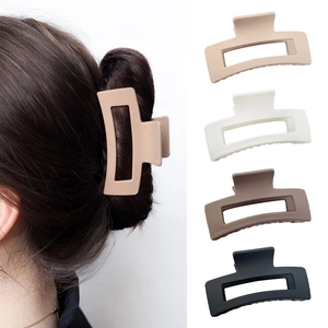 Set großer matter Haarklammern in Creme und Mocha für dickes Haar Styling