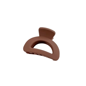 Classic matte coffee brown hollow hair claw clip for elegant women styling