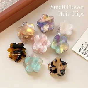 Mini Flower Acetate Hair Claw Clips Small Sweet Floral Shark Hair Claws Non Slip Hair Accessories For Women Girls Styling