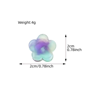 Floral acetate hair claw clip with purple and green gradient in a 2cm small flower shape