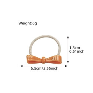 Élastique à cheveux avec nœud en acétate marron orangé et cordelette spirale