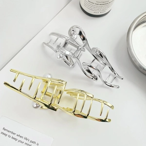 Set di mollette per capelli a onda oro e argento con perle per acconciature