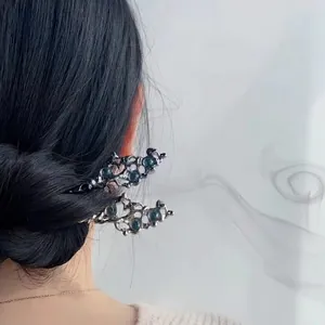 Pic à Cheveux en Métal Liquide Irrégulier de Style Nouveau Chinois Épingle à Cheveux Hanfu Vintage Minimaliste en Alliage Bijoux Femme