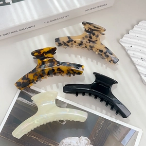 Grande Pince À Cheveux Française En Acétate Avec Motif Léopard Écaille Pince Requin Pour Femmes Outil De Coiffage Élégant