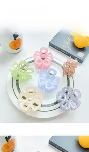 Lot de pinces à cheveux en forme de fleur mate pastel avec ressort doré durable