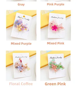 Collection de barrettes bouledogue français en acétate avec six motifs marbrés