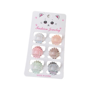 Lot de 6 mini pinces à cheveux marguerite nacrées aux couleurs acidulées