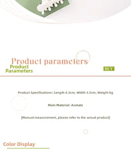 Détails de la mini pince à cheveux ours en acétate mesurant 4,5cm x 3,5cm en vert