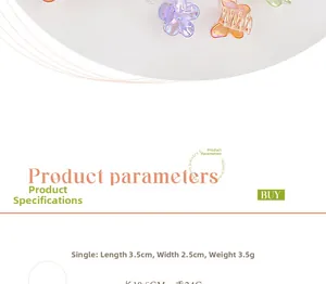 Détails des mini pinces à cheveux irisées avec spécifications de taille et dimensions