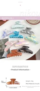 Spécifications de taille pour les pinces à cheveux de 11cm en acrylique à motif marbré