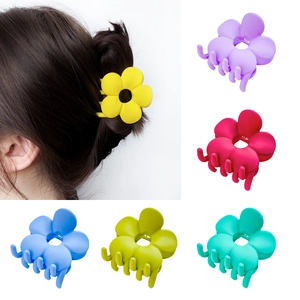 Lot de pinces à cheveux fleur mate en couleurs macaron variées pour coiffure femme