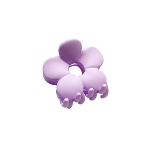 Pince à cheveux fleur violet mat au design minimaliste à cinq pétales pour femmes