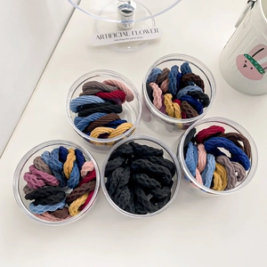 Canned set of 20 high-elastic seamless hair ties in assorted Morandi colors