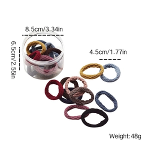 20-pack high elasticity seamless hair ties in Morandi colors with storage jar